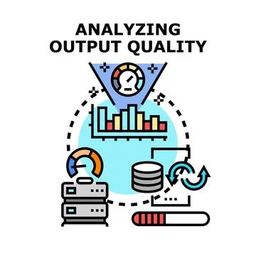 Analyzing output quality data for business improvement Stock Illustration