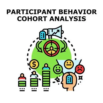 Analyzing participant behavior for cohort success strategy Stock Illustration