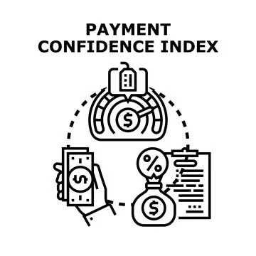 Analyzing payment confidence index financial evaluation data 库存插图