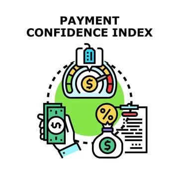 Analyzing payment confidence index financial evaluation data Stockillustratie