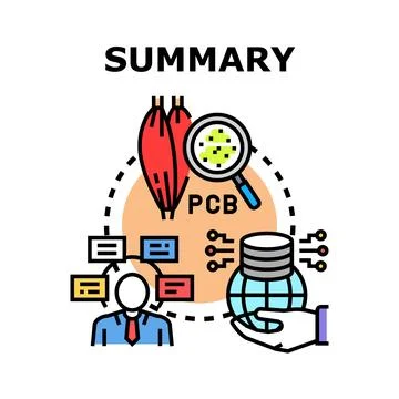 Analyzing pcb contamination in biological systems summary Stock Illustration