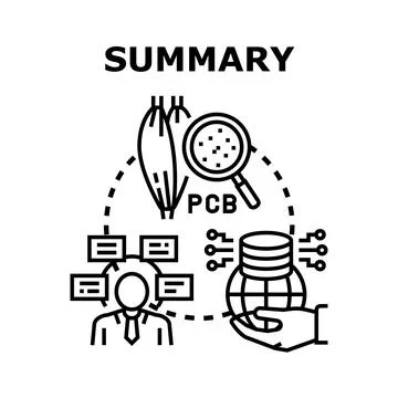 Analyzing pcb contamination in biological systems summary Stock Illustration