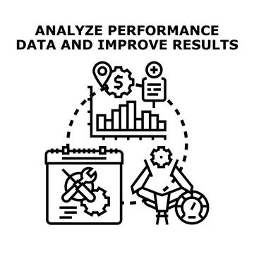Analyzing performance data for business improvement and success Stock Illustration
