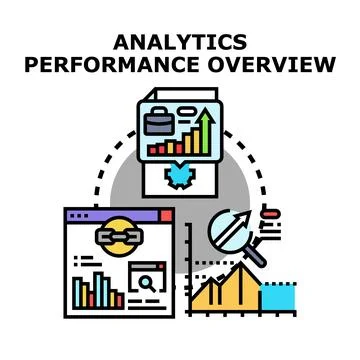 Analyzing performance data for business overview and analytics Illustrazione stock