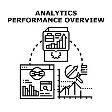 Analyzing performance data for business overview and analytics Stock Illustration