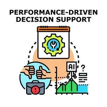 Analyzing performance driven decision support system concept 库存插图