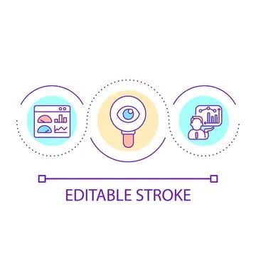 Analyzing performance loop concept icon Stock Illustration