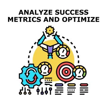 Analyzing performance metrics for business process optimization Stock Illustration