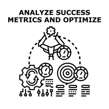 Analyzing performance metrics for business process optimization Stock Illustration