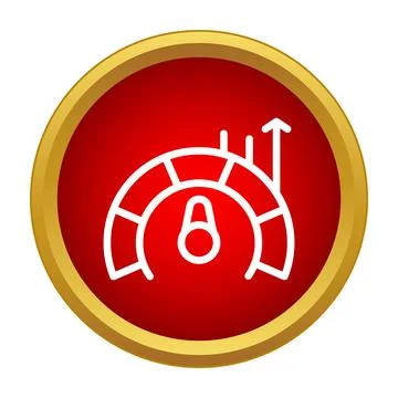 Analyzing performance optimization with gauge speedometer success indicator Stock Illustration