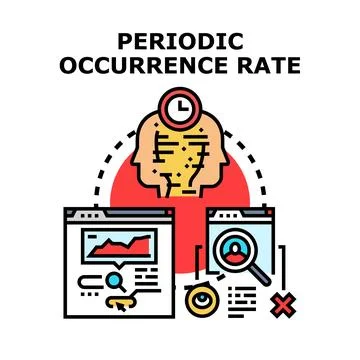 Analyzing periodic occurrence rate data in business Stock Illustration