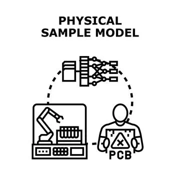 Analyzing physical samples and creating digital models Stock Illustration