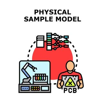 Analyzing physical samples and creating digital models Stock Illustration