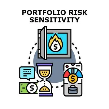 Analyzing portfolio risk sensitivity and investment strategy 스톡 일러스트