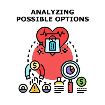 Analyzing possible options, choices, and business strategy イラスト素材