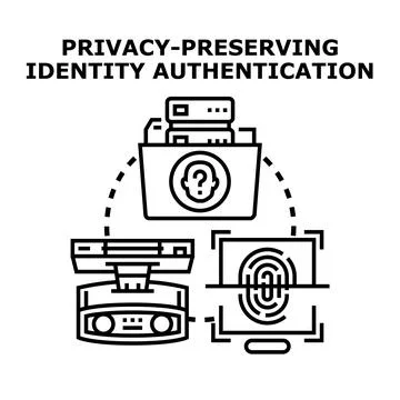 Analyzing privacy preserving identity authentication through biometric scanni Stock Illustration