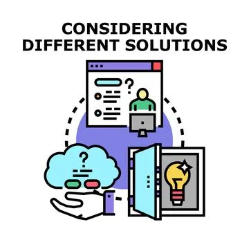 Analyzing problems and finding creative solutions concept 스톡 일러스트