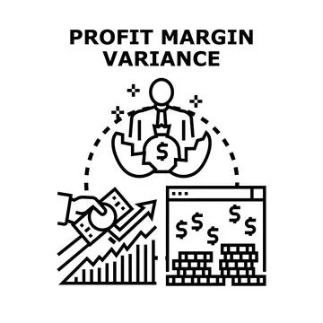 Analyzing profit margin variance for business growth Ilustración de archivo