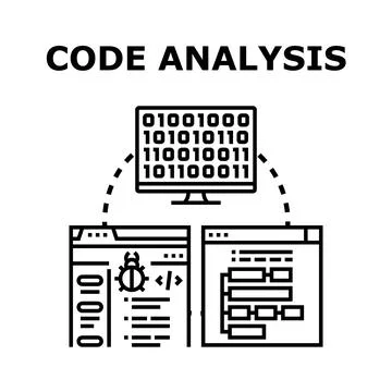 Analyzing program code for errors and optimization 스톡 일러스트