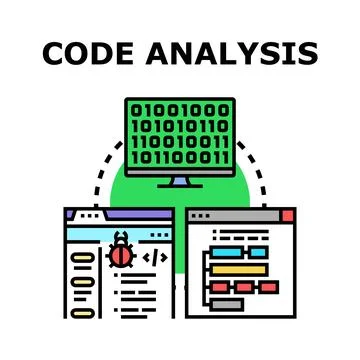Analyzing program code for errors and optimization Stock Illustration