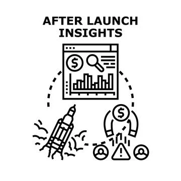 Analyzing project launch performance and market insights 库存插图