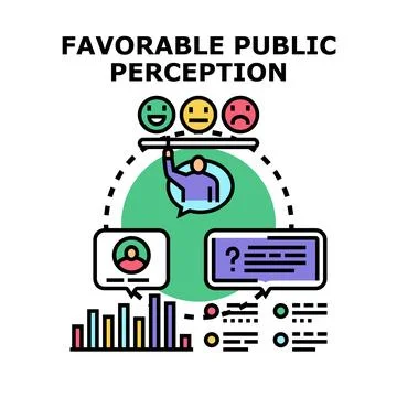 Analyzing public perception with customer satisfaction feedback Stock Illustration
