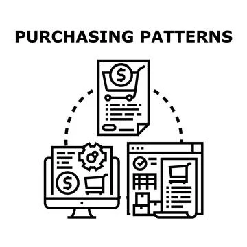 Analyzing purchasing patterns for consumer behavior insights Stock Illustration