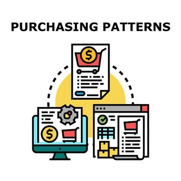 Analyzing purchasing patterns for consumer behavior insights Stock Illustration