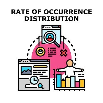 Analyzing rate of occurrence distribution data for business strategy Stock Illustration