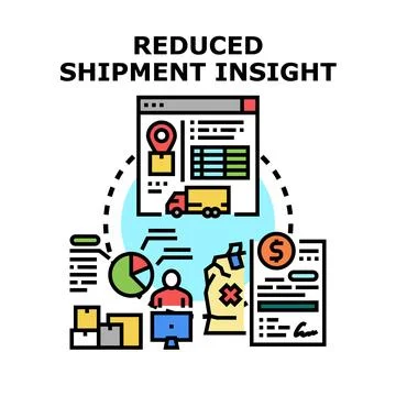 Analyzing reduced shipment insight and logistics data Stock Illustration