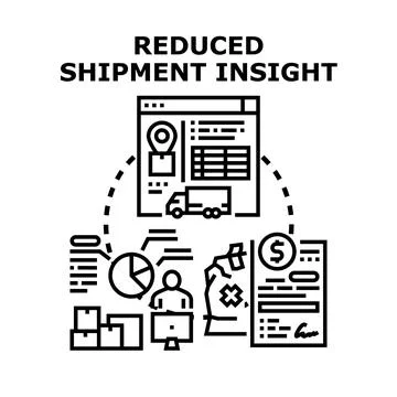 Analyzing reduced shipment insight and logistics data Stock Illustration