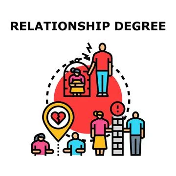 Analyzing relationship degree and communication difficulties Stock Illustration