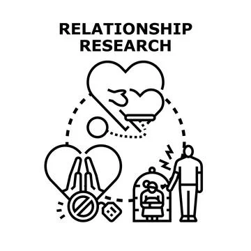 Analyzing relationship dynamics and behavior research concepts Stock Illustration