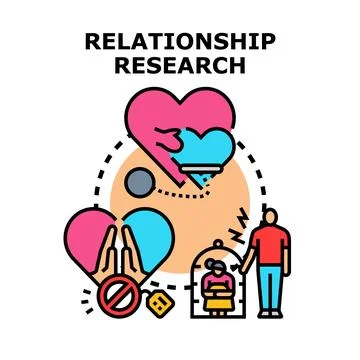 Analyzing relationship dynamics and behavior research concepts Stock Illustration