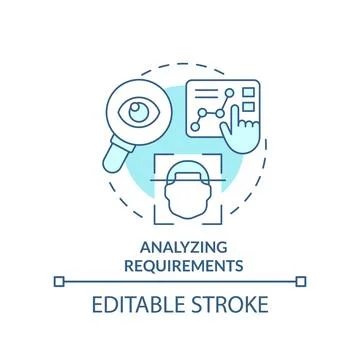 Analyzing requirements turquoise concept icon イラスト素材