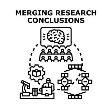 Analyzing research data and merging conclusions concept イラスト素材
