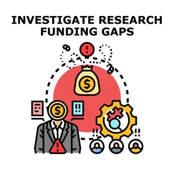 Analyzing research funding gaps and shortages Stock Illustration