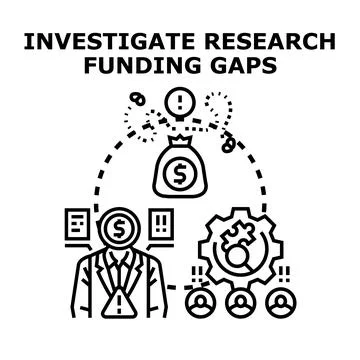 Analyzing research funding gaps and shortages Stock Illustration