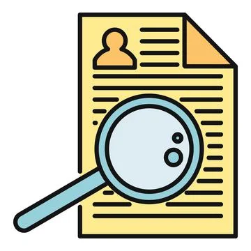 Analyzing resume document for job candidate selection Stock Illustration
