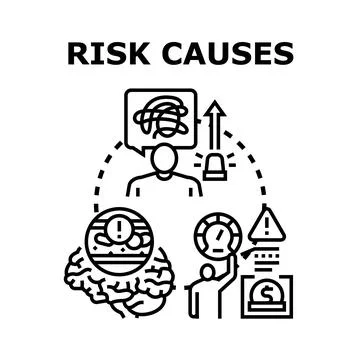 Analyzing risk causes and determining prevention strategies Stockillustratie
