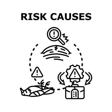 Analyzing risk causes identifying business management problems 스톡 일러스트