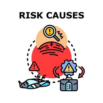 Analyzing risk causes identifying business management problems Stock Illustration