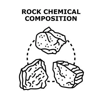 Analyzing rock chemical composition and geological structure Stock Illustration