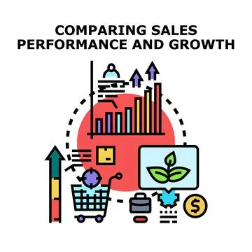 Analyzing sales performance and business growth strategy 스톡 일러스트