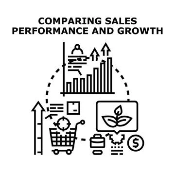 Analyzing sales performance and business growth strategy 스톡 일러스트