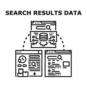 Analyzing search engine result data for analytics strategy 库存插图