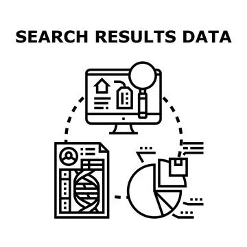 Analyzing search results data for business intelligence Stock Illustration