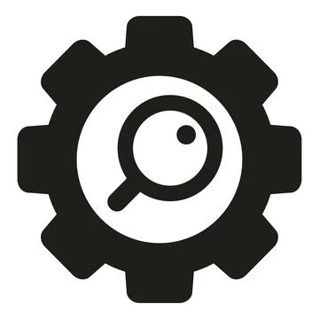 Analyzing search settings icon, optimizing digital solutions Stock Illustration