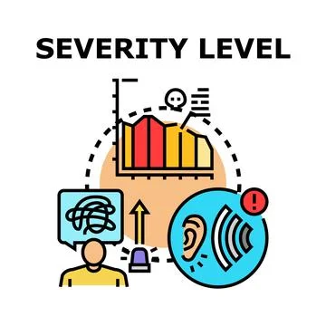 Analyzing severity level concept of risk management 스톡 일러스트