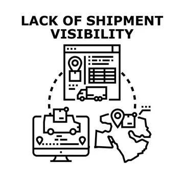 Analyzing shipment tracking and delivery process visibility 库存插图